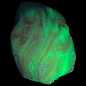 Pink Cream Layered Swirl Art Glass Cullet Glowing‎ Manganese Slag Glass #4GX274